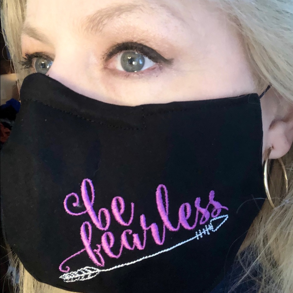 Be Fearless Embroidered Boho Face Mask With Filter
